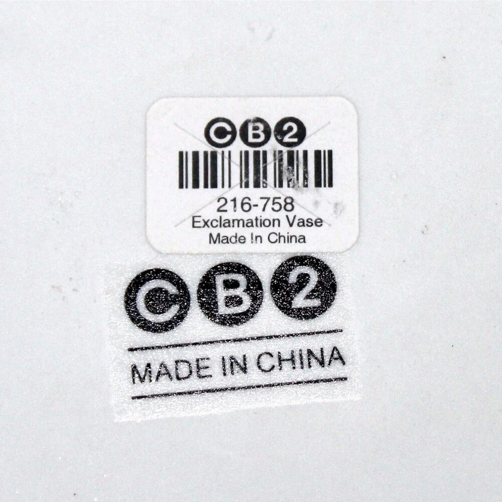 CB2 design Exclamation Vase wall pocket white ceramic modern fun